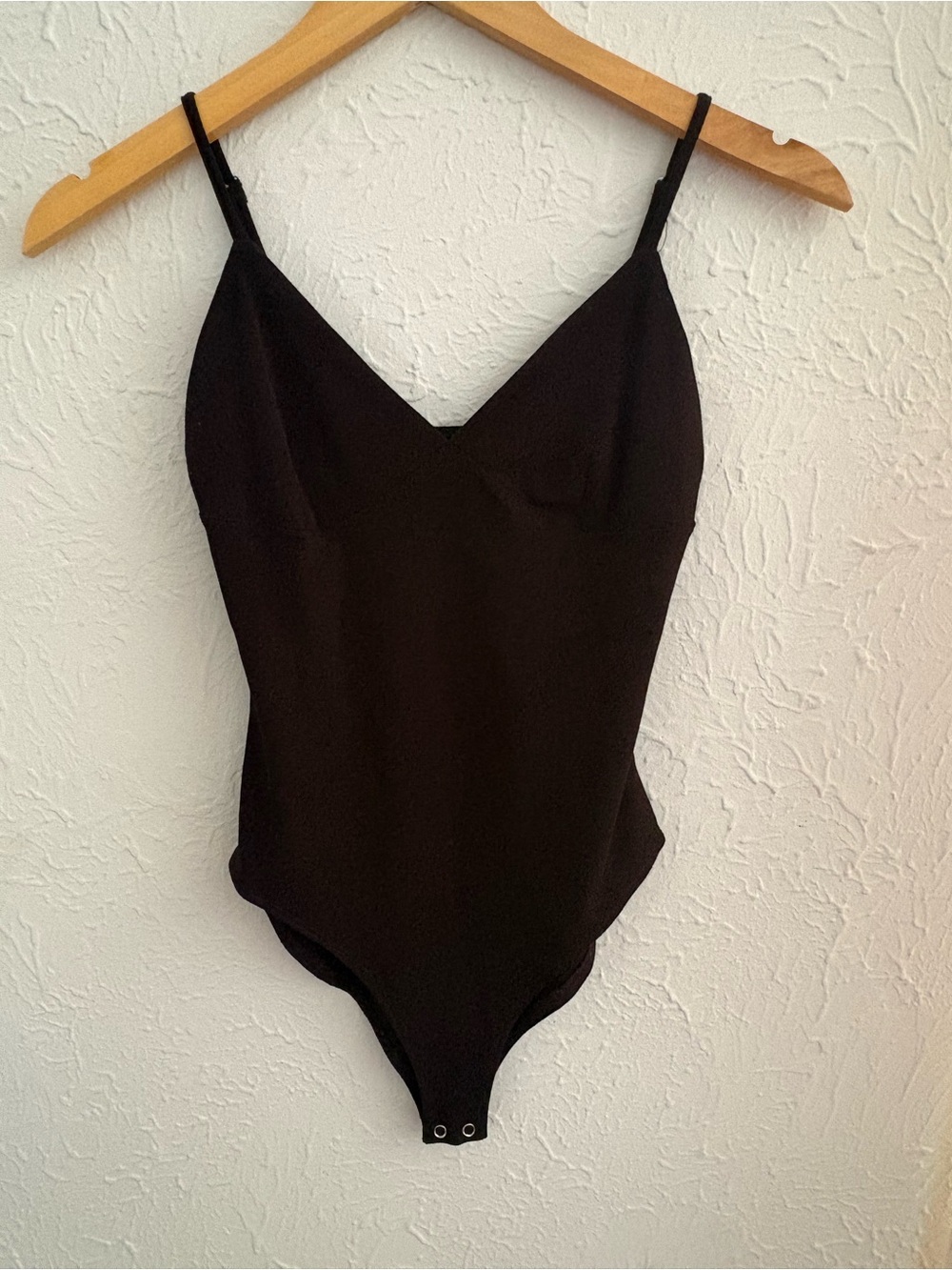 Forever 21 Black Spaghetti Strap One-Piece Bodysuit